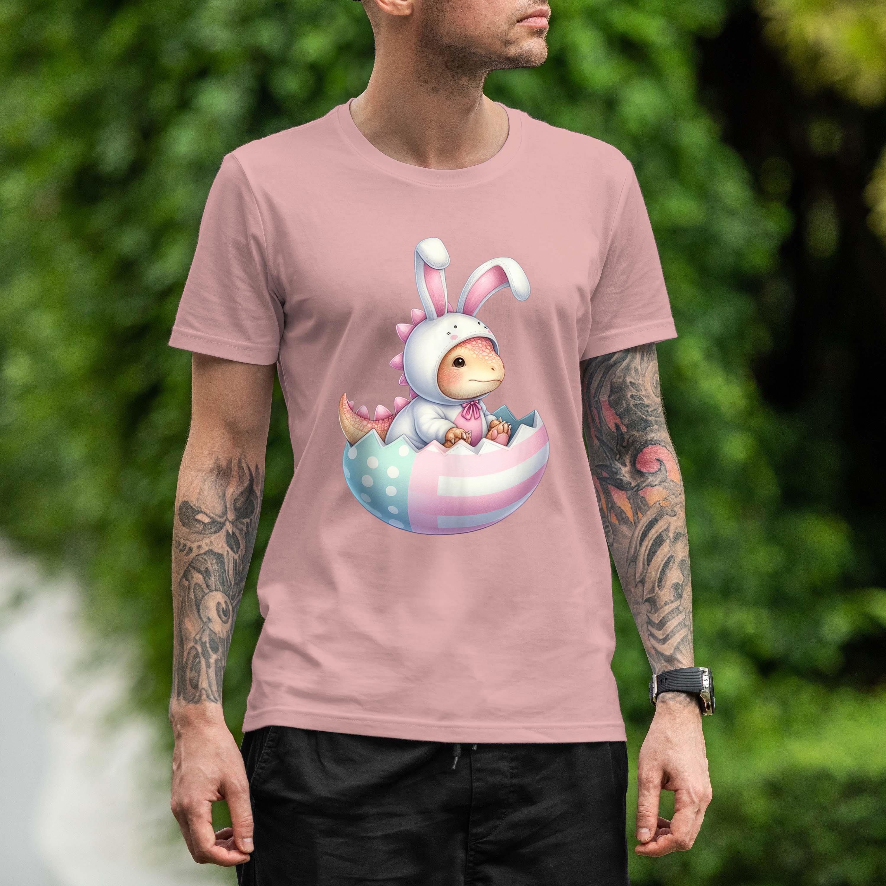 Easter Cute Dinosaur Bunny Easter Basket Stuffers Eggs Shirt 